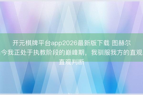 开元棋牌平台app2026最新版下载 图赫尔：当今我正处于执教阶段的巅峰期，我驯服我方的直观判断